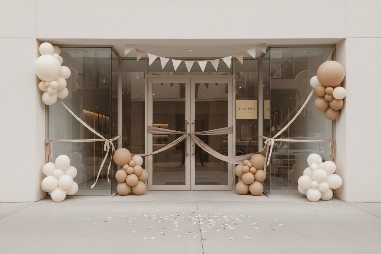 une image plus sobre sans humain juste de la fastivité aux couleur sobre, beige, taupe, clair